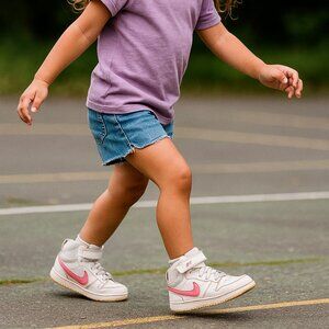 Girls Pink Nike Shoes with Velcro Size 3